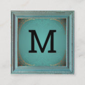 モノグラム | フレーム素朴金ゴールド装飾曼荼羅 スクエア名刺 (正面)