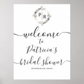 モノグラム ブライダルシャワーのウェルカムサイン 発泡ボード ポスター (正面)