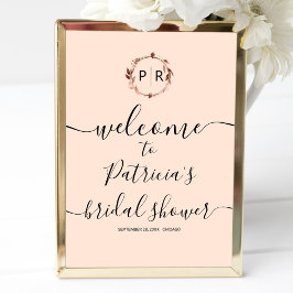 モノグラム ブライダルシャワー ウェルカムサイン フォームボード ポスター