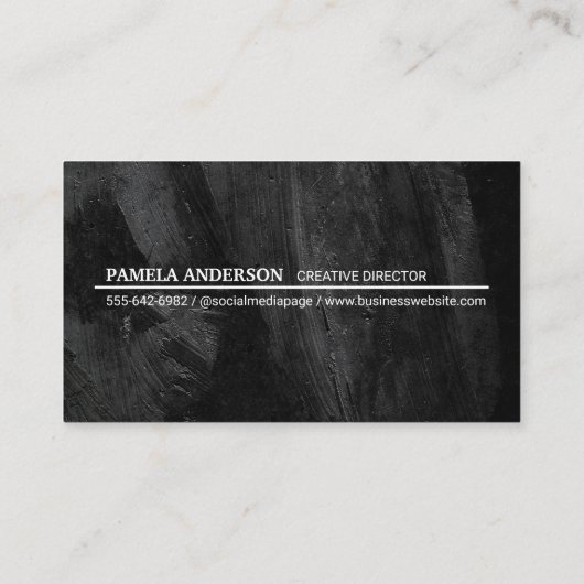 モノグラム | ブラックコンクリートテクスチャ 名刺 (裏面)