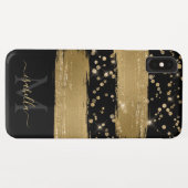 モノグラム ブラックゴールド スクリプト Case-Mate iPhoneケース (裏面(横))