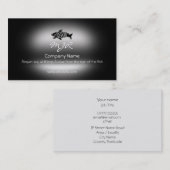 モノグラム、ブラックピッセスフィッシュ、メタリック効果 名刺 (正面/裏面)