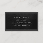 モノグラム | ブラックレザーテクスチャ | 暗縁ど 名刺 (裏面)