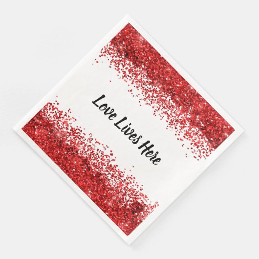 モノグラム – ブラック文字オン白と赤グリッター | (コーナー)