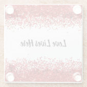 モノグラム – ブラック文字オン白と赤グリッター | ガラスコースター (裏面)