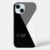 モノグラム ブラック グレー ホワイト 幾何学柄 シンプル Case-Mate iPhoneケース (裏面)