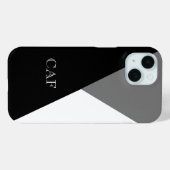 モノグラム ブラック グレー ホワイト 幾何学柄 シンプル Case-Mate iPhoneケース (裏面 (横))