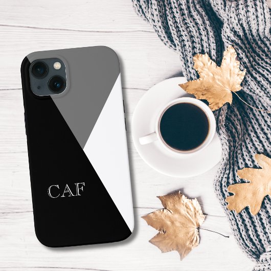 モノグラム ブラック グレー ホワイト 幾何学柄 シンプル Case-Mate iPhoneケース