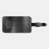 モノグラム ブラック グレー 擬似メタル スチール調 カスタム ラゲッジタグ (裏面横)