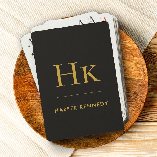 モノグラム | ブラック ゴールド 個人名 オーダーメイド トランプ