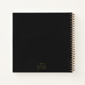 モノグラム ブラック ゴールド | 現代的でミニマルなエレガンス ノートブック (裏面)