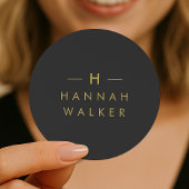 モノグラム ブラック ゴールド | 現代的でミニマルなエレガンス ラウンドシール