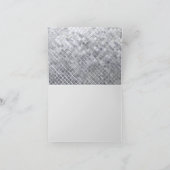 モノグラム ブラック＆シルバー モザイク タイル グリーティング カード (内部)