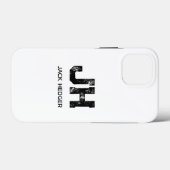 モノグラム ブラック シンプル イニシャル 白 Case-Mate iPhoneケース (裏面 (横))