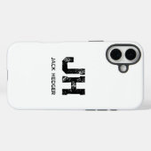 モノグラム ブラック シンプル イニシャル 白 Case-Mate iPhoneケース (裏面 (横))
