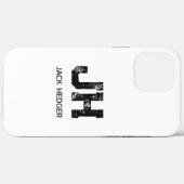 モノグラム ブラック シンプル イニシャル 白 Case-Mate iPhoneケース (裏面 (横))