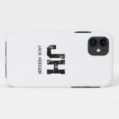 モノグラム ブラック シンプル イニシャル 白 Case-Mate iPhoneケース (裏面(横))