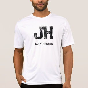モノグラム ブラック シンプル イニシャル 白 Tシャツ