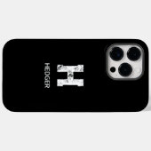 モノグラム ブラック シンプル ホワイト 名前 イニシャル Case-Mate iPhoneケース (裏面 (横))