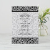 モノグラム ブラック ダマスク 結婚式招待状 招待状 (スタンド正面)