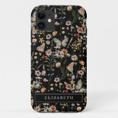モノグラム ブラック フラワー iPhoneケース Case-Mate iPhoneケース (裏面)