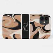 モノグラム ブラック ブラウン マーブル デザイン  スマホケース Case-Mate iPhoneケース (裏面(横))