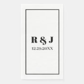 モノグラム ブラック ホワイト カスタム カップル ネーム ウェディング (正面)