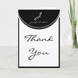 モノグラム　ブラック＆ホワイト　サンキュー サンキューカード