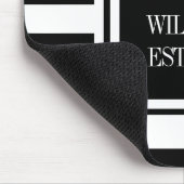 モノグラム ブラック ホワイト ストライプ 個人名入れ マウスパッド (コーナー)