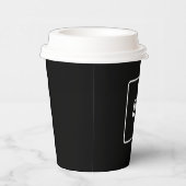 モノグラム ブラック&ホワイト ストライプ 紙コップ (右)