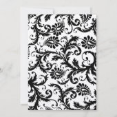 モノグラム ブラック＆ホワイト ダマスク ウェディング 招待状 (裏面)