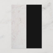 モノグラム ブラック ホワイト マーブル ゴールド ウェディング ディテールズ エンクロージャーカード (裏面)