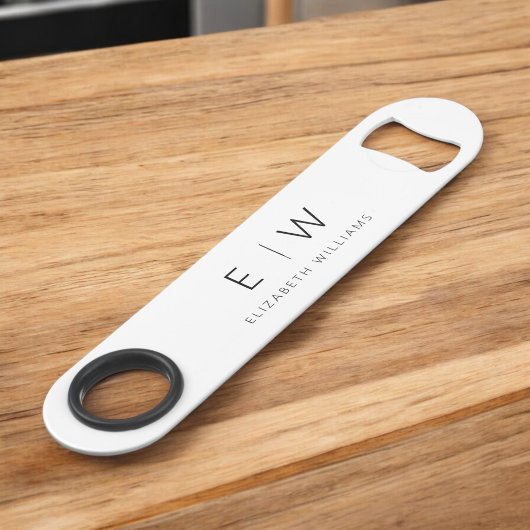 モノグラム ブラック ホワイト モダン ミニマリスト エレガント スピード栓抜き