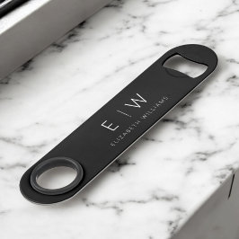 モノグラム ブラック ホワイト モダン ミニマリスト エレガント スピード栓抜き