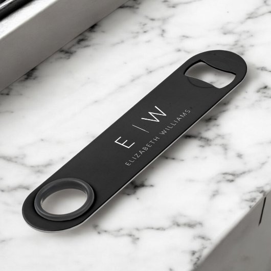 モノグラム ブラック ホワイト モダン ミニマリスト エレガント スピード栓抜き