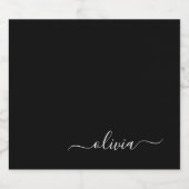 モノグラム ブラック ホワイト モダン ミニマリスト エレガント ビールラベル (シングルラベル)