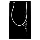 モノグラム ブラック ホワイト モダン ミニマル エレガント スモールペーパーバッグ (正面)