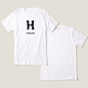モノグラム ブラック ホワイト ワン レター 名前 初期文字 シンプル トライブレンドTシャツ