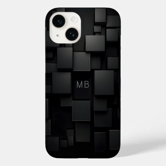 モノグラム ブラック 幾何学柄 アブストラクト Case-Mate iPhoneケース (裏面)