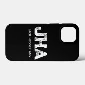 モノグラム ブラック 白 Case-Mate iPhoneケース (裏面 (横))