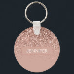 モノグラム ブラッシュ ピンク ローズゴールド グリッター & スパークル キーホルダー<br><div class="desc">ローズゴールド - ブラッシュピンク フェイク グリッター スパークル エレガントでモダンな Chic トレンディ ラグジュアリー モノグラム キーチェーン。 これらのモノグラム - あなた自身の名前をカスタマイズしたカーマットは、あなたの名前で更新できます。</div>