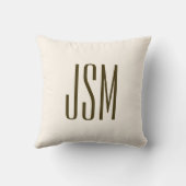 モノグラム、ブランド、またはビジネス名 | オフホワイトブラウン クッション (裏面)