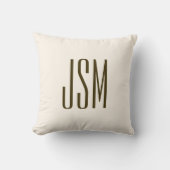 モノグラム、ブランド、またはビジネス名 | オフホワイトブラウン クッション (正面)