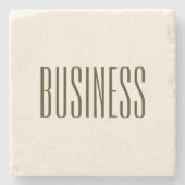 モノグラム、ブランド、またはビジネス名 | オフホワイトブラウン ストーンコースター (正面)