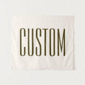 モノグラム、ブランド、またはビジネス名 | オフホワイトブラウン タペストリー (正面(横))