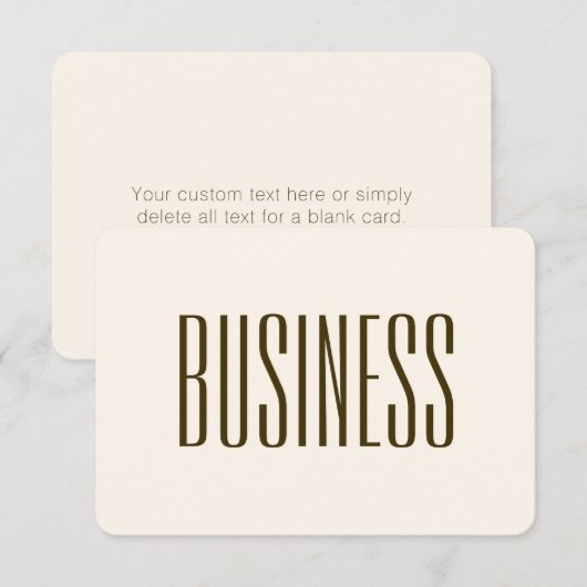 モノグラム、ブランド、またはビジネス名 | オフホワイトブラウン ノートカード (正面/裏面)