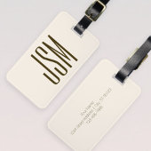 モノグラム、ブランド、またはビジネス名 | オフホワイトブラウン ラゲッジタグ