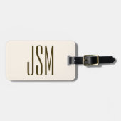 モノグラム、ブランド、またはビジネス名 | オフホワイトブラウン ラゲッジタグ (正面横)
