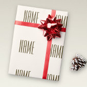 モノグラム、ブランド、またはビジネス名 | オフホワイトブラウン ラッピングペーパー