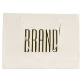 モノグラム、ブランド、またはビジネス名 | オフホワイトブラウン ラージペーパーバッグ (裏面)